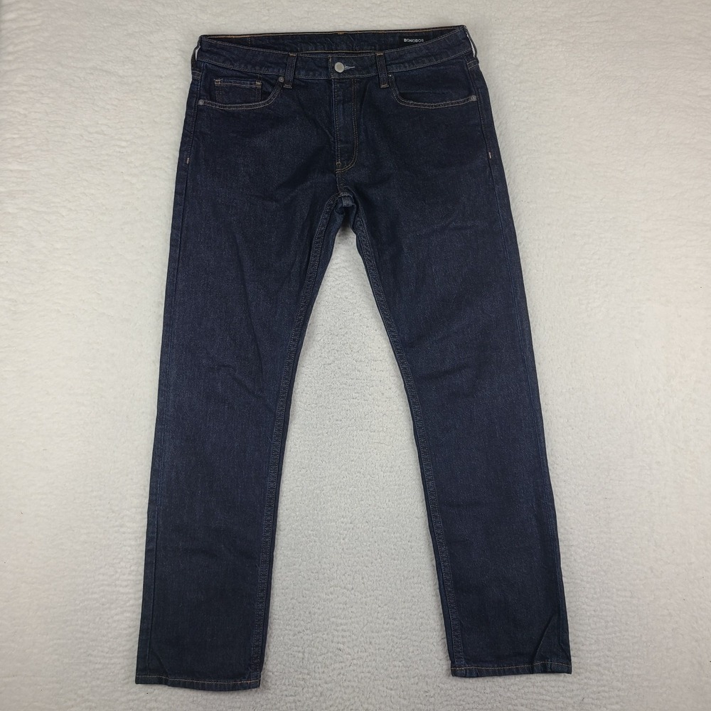 BONOBOS Jeans Mens 34x32‎ Blue Slim Fit Dark Wash Denim